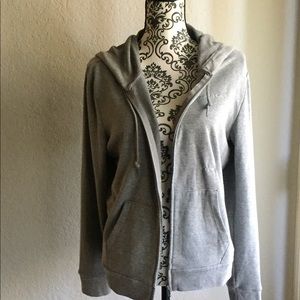 PINK Light grey peach bling sweater
